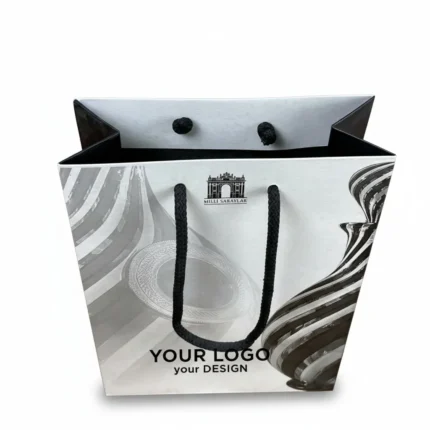 Papiertragetasche mit Kordelgriff Premium – Bild 4