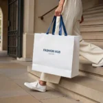 Papiertragetaschen mit Stoffbändern