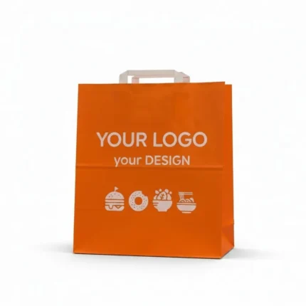 Bedruckbare Papiertragetaschen mit Flachhenkel