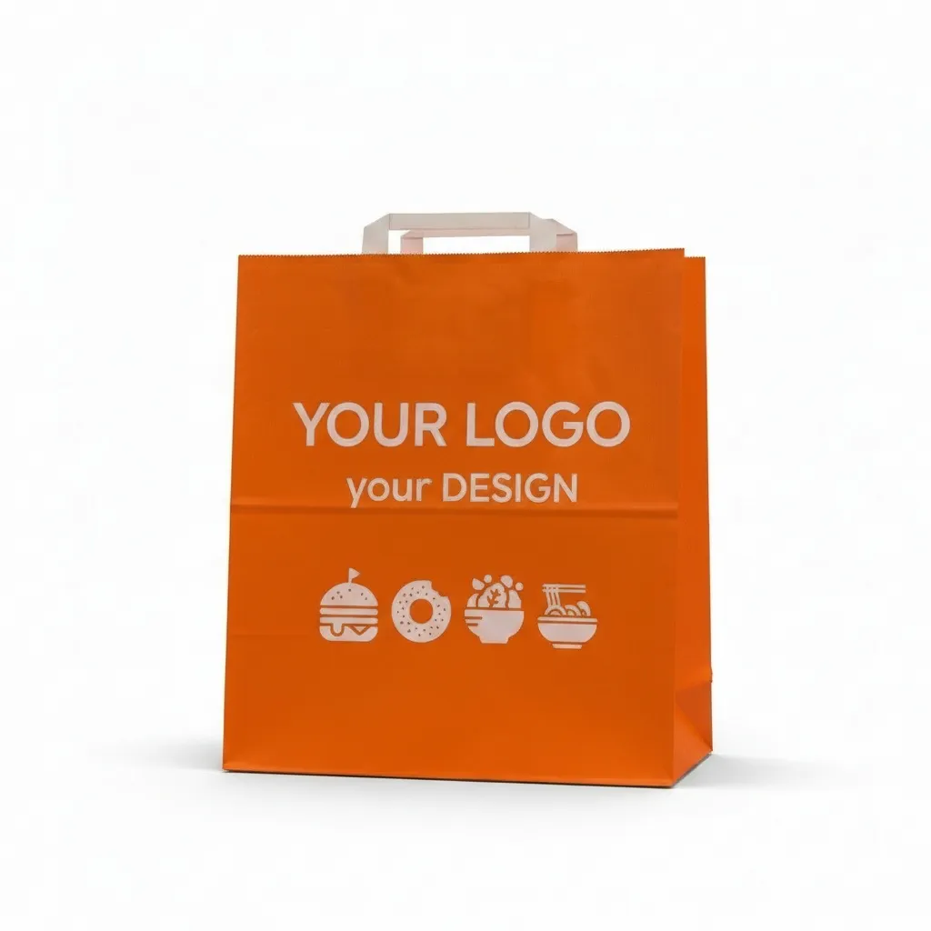 Papiertragetaschen mit Flachhenkel Bedruckbare Papiertragetaschen mit Flachhenkel